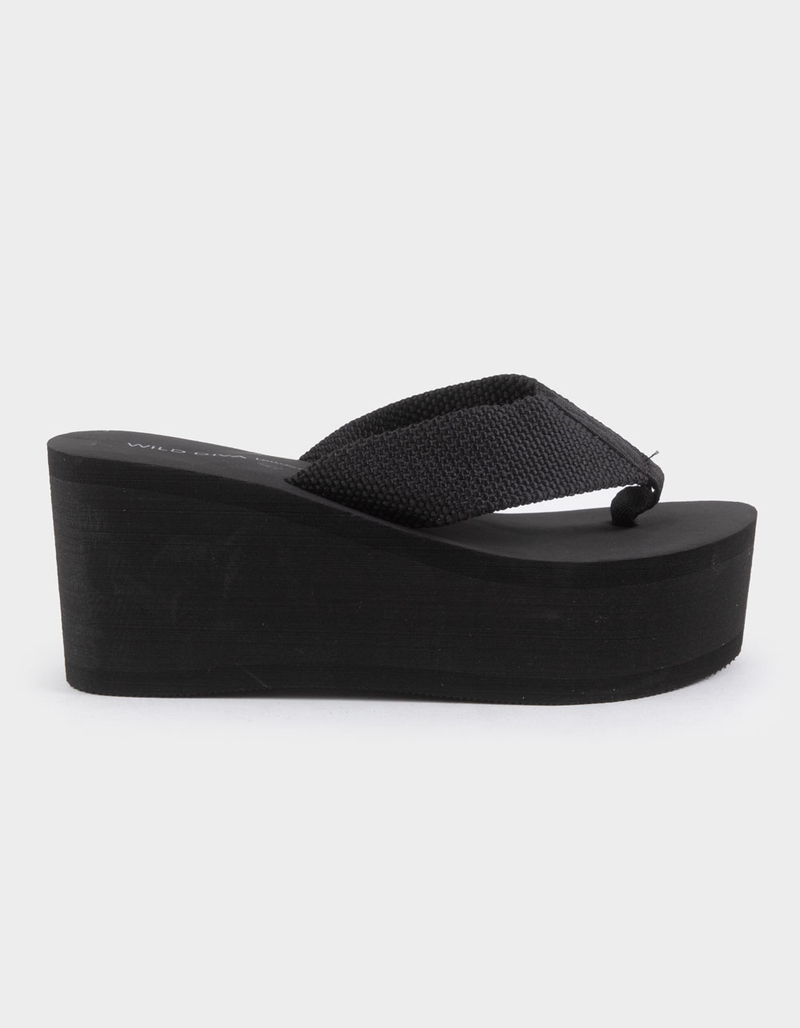 WILD DIVA Heat Womens Platform Wedge Flip Flops image number 0