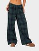 EDIKTED Lounge Around Plaid Wide Leg Pants image number 1