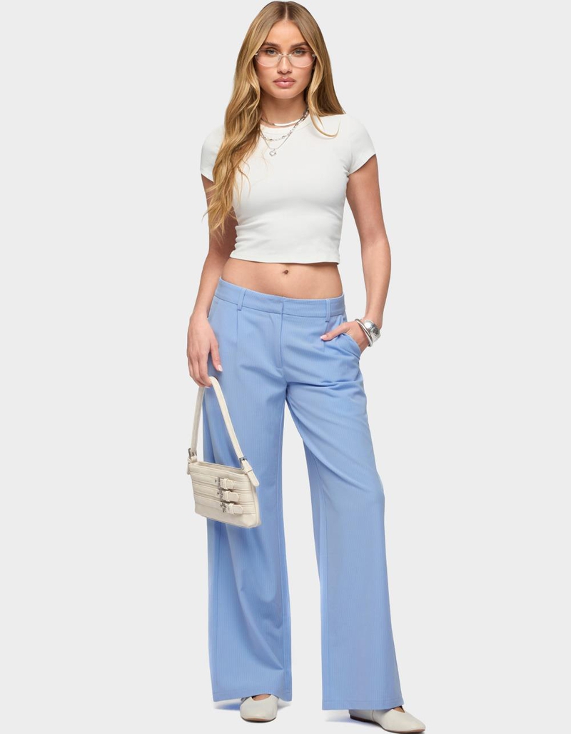 EDIKTED Pinstripe Tailored Straight Leg Pants image number 4