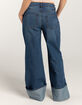 RSQ Womens Mid Rise Wide Leg Cuffed Jeans image number 4