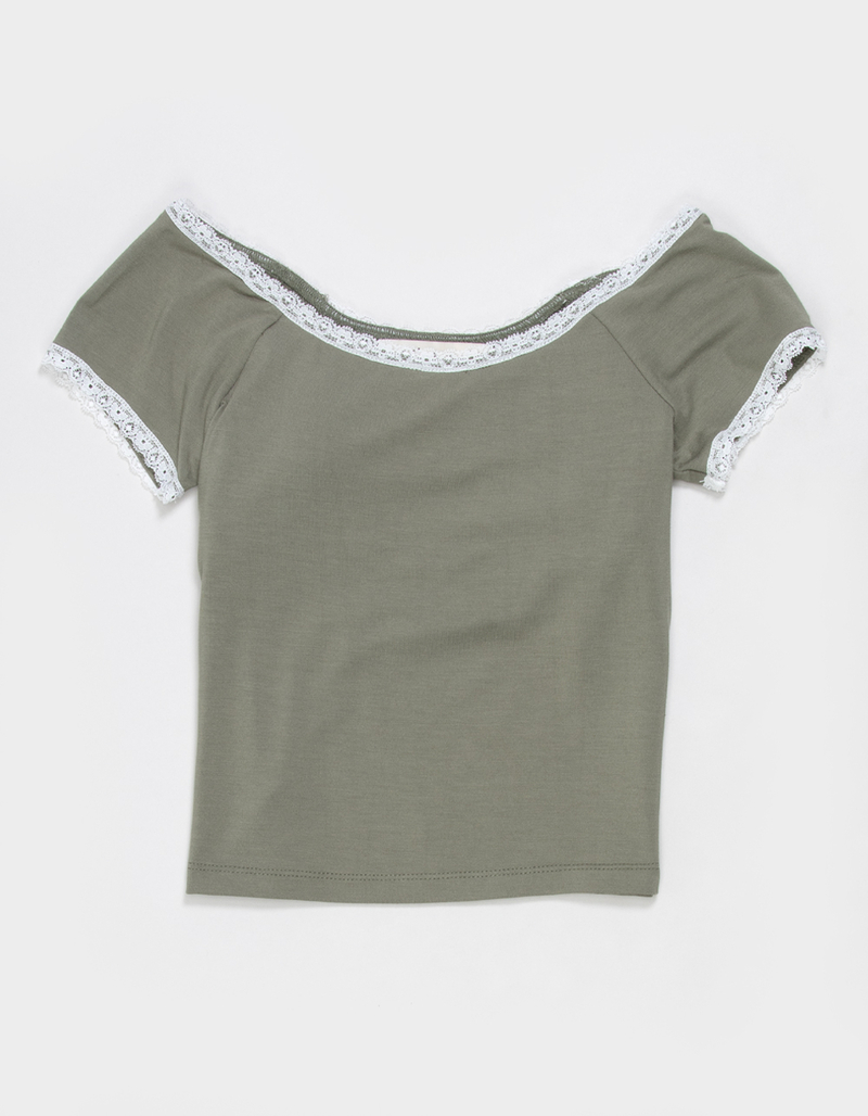 NECTAR CLOTHING Girls Lace Trim Top image number 0