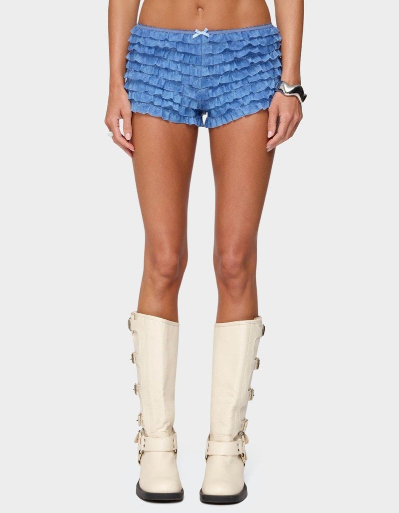 EDIKTED Shailee Ruffled Shorts image number 0