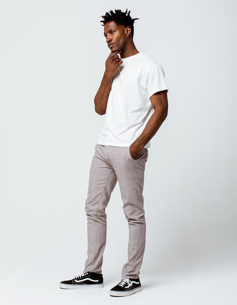 RSQ Seattle Plaid Mens Skinny Taper Chino Pants image number 4