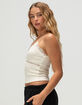RSQ Womens Button Front Lace Trim Cami image number 3