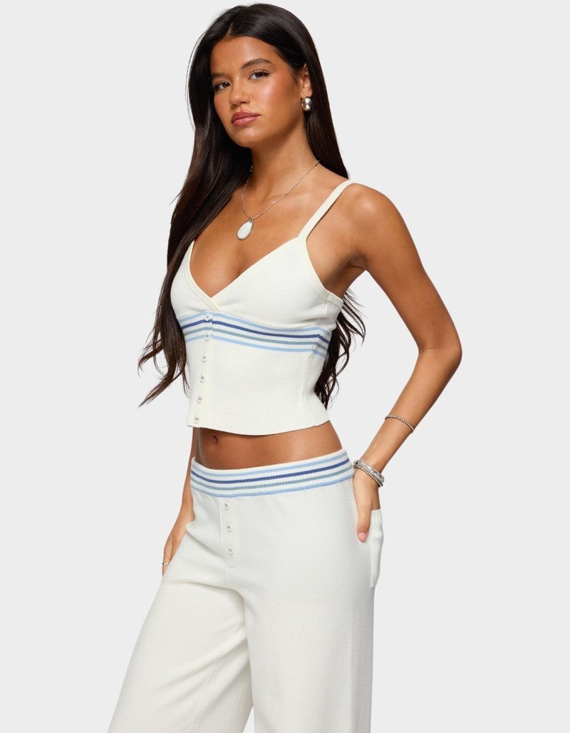 EDIKTED Miya Stripey Ribbed Knit Tank Top image number 1
