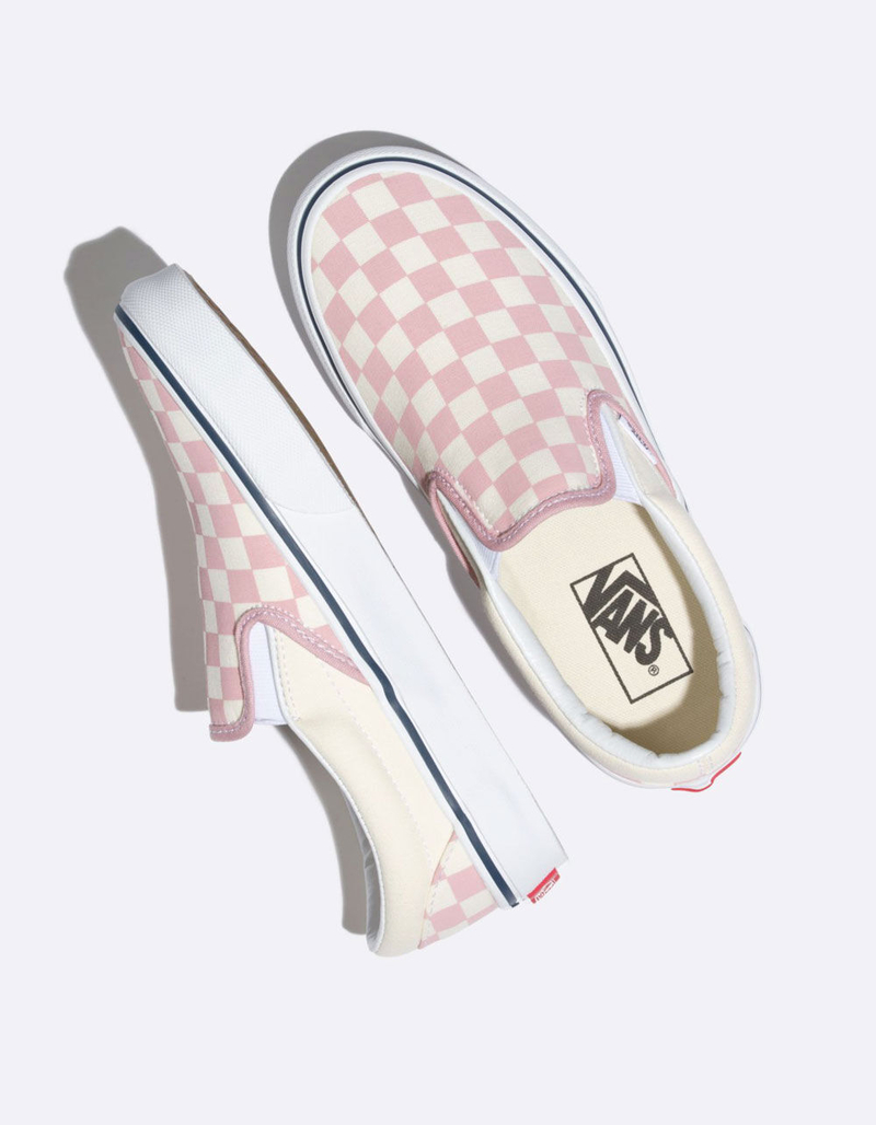 VANS Checkerboard Classic Slip-On Zephyr Pink Womens Shoes image number 2