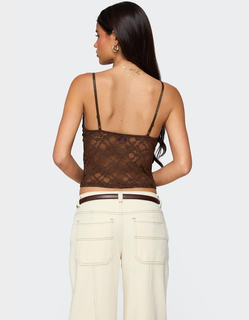 EDIKTED Sheer Lace Cut Out Tank Top image number 4