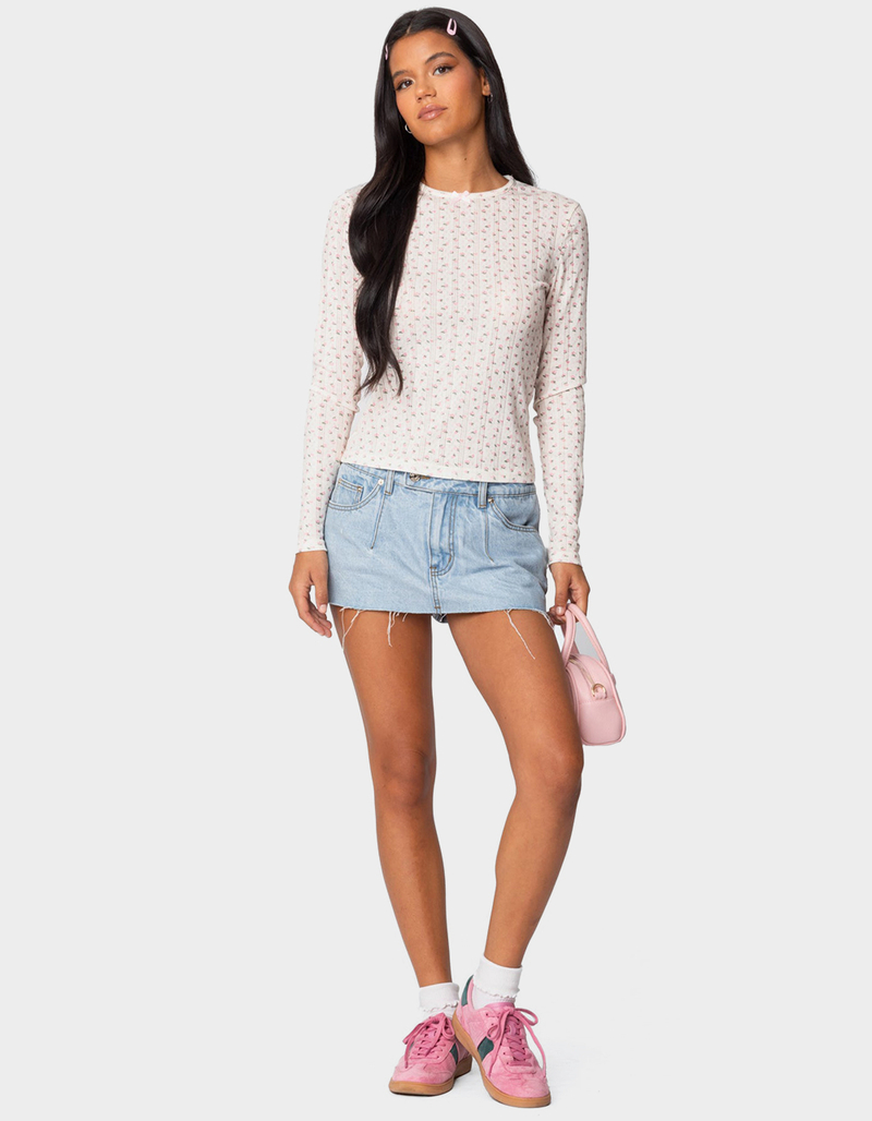 EDIKTED Emery Printed Pointelle Top image number 1