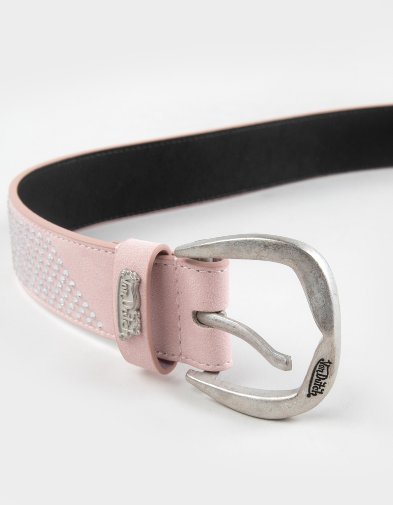 VON DUTCH Logo Rhinestones Womens 35mm Belt image number 2