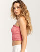 FULL TILT Gingham Smocked Womens Tube Top image number 3