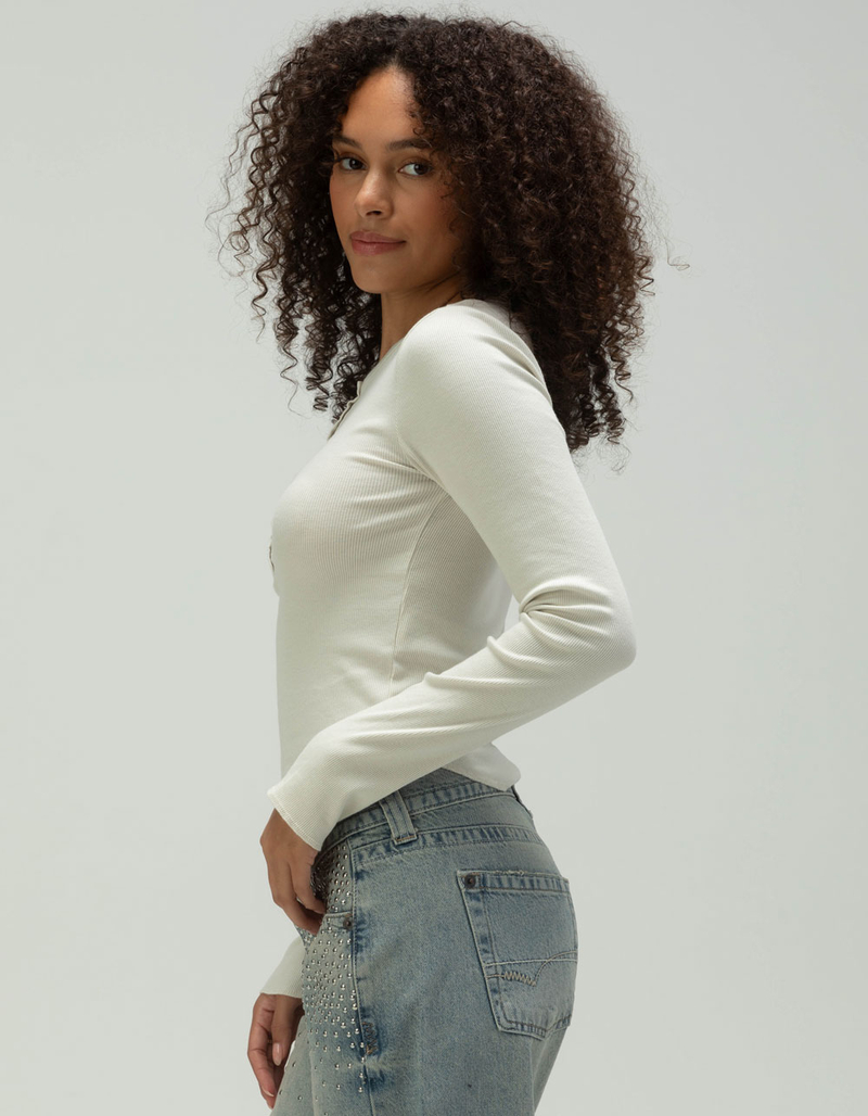 BDG Urban Outfitters Drake Henley Womens Long Sleeve Top image number 2
