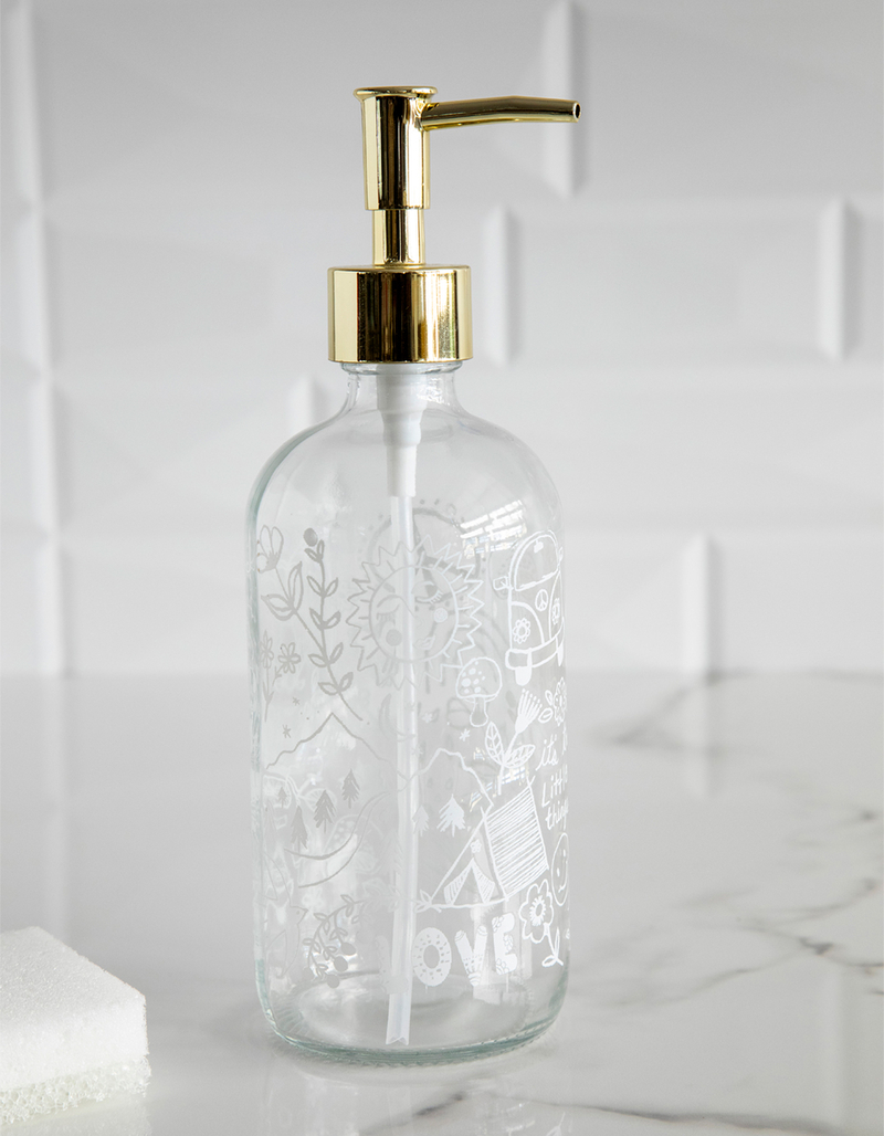 NATURAL LIFE Doodles Glass Soap Dispenser image number 0