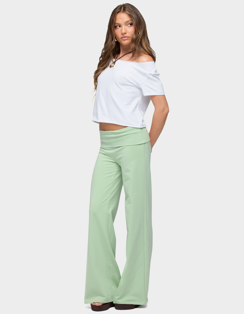EDIKTED Cammy Wide Leg Foldover Pants image number 3