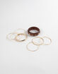 FULL TILT Wood Studded Metal Bangle Bracelet Set image number 1