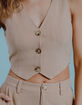 WEST OF MELROSE Womens Linen Vest image number 2