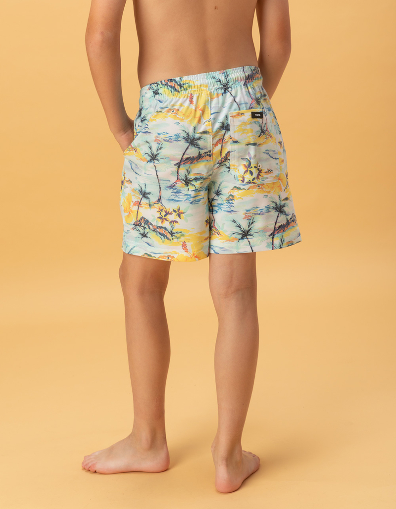 RSQ Boys Water Color Scenic Swim Trunks image number 4