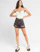 BDG Urban Outfitters Pax Extreme Ripped Womens Black Denim Shorts image number 4