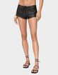 EDIKTED Lace Up Faux Leather Micro Shorts image number 1