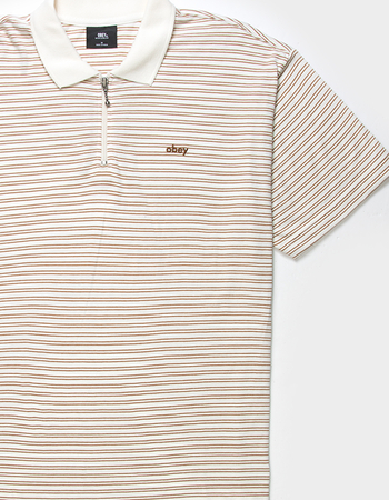 OBEY Big Wig Baxter Mens Quarter Zip Polo Shirt Alternative Image
