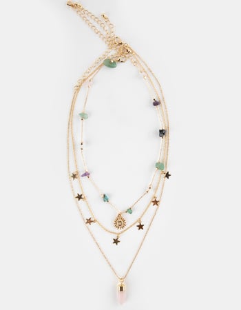 FULL TILT Layered Charm Crystal Necklace Primary Image