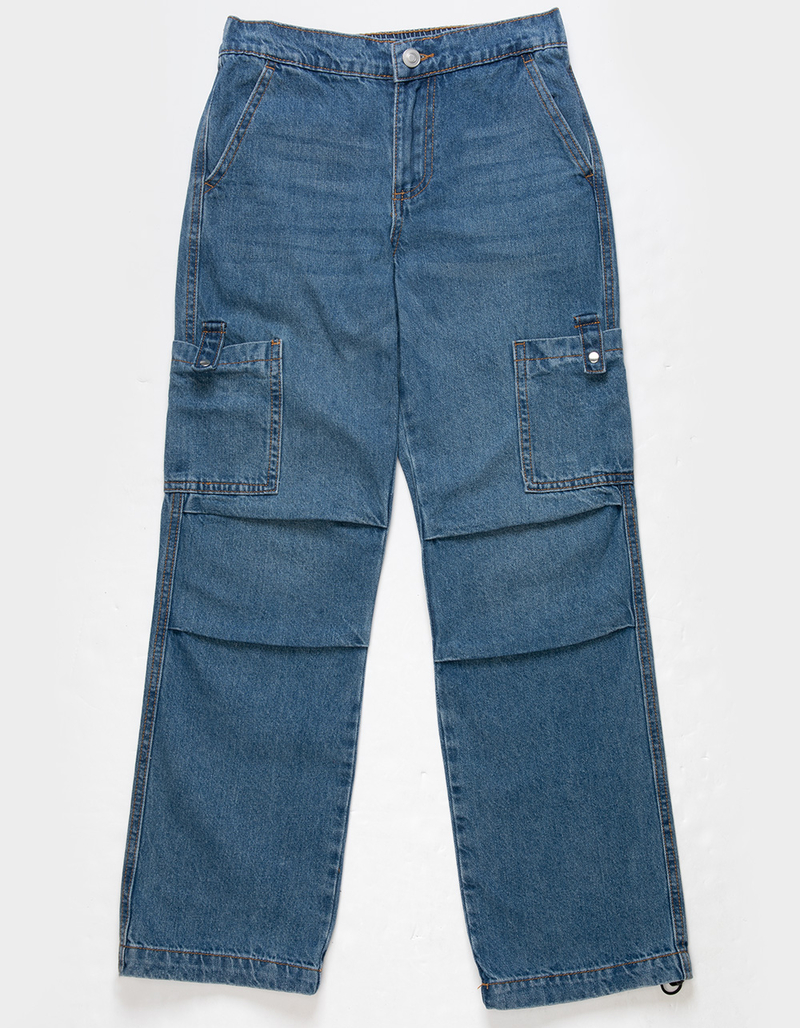 RSQ Girls Denim Parachute Cargo Pants image number 1