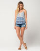 ALMOST FAMOUS Premium High Waisted Womens Ripped Denim Shorts image number 4