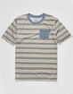 GROM Army Stripe Boys Tan Tee image number 1