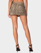 EDIKTED Leopard Printed Denim Mini Skirt image number 4