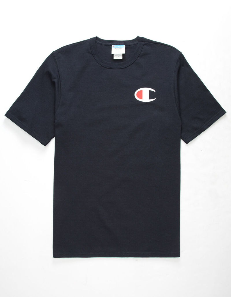 CHAMPION Screen Logo Navy Mens T-Shirt image number 0