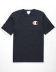 CHAMPION Screen Logo Navy Mens T-Shirt image number 1