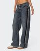 EDIKTED Contrast Panel Low Rise Jeans image number 4