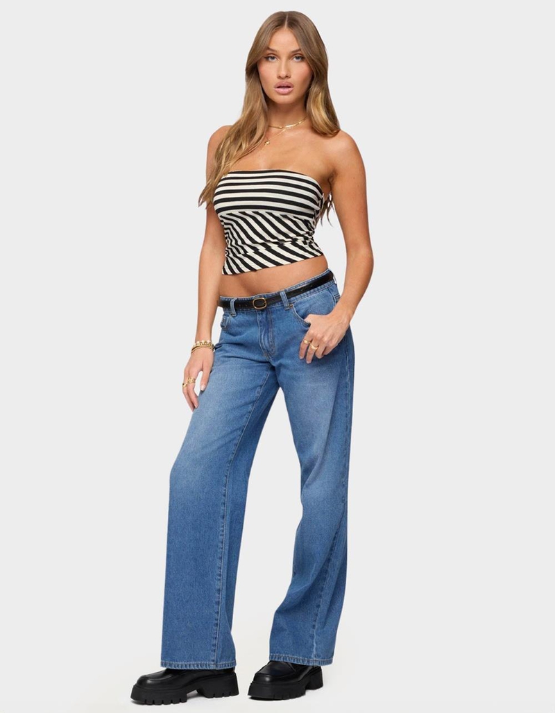 EDIKTED Nikoletta Straight Leg Low Rise Jeans image number 3