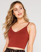 BOZZOLO V Neck Rib Womens Rust Crop Cami image number 1