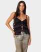 EDIKTED Lacey Split Front Ruffle Tank Top image number 1