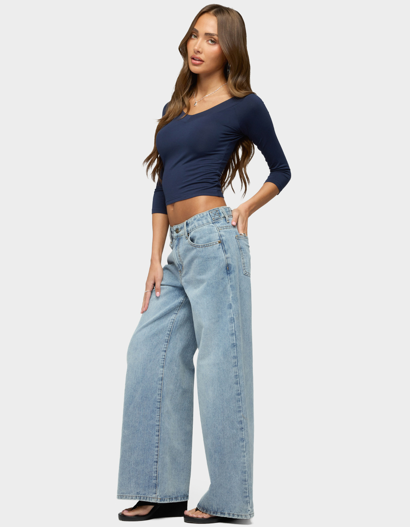 EDIKTED Darynne Low Rise Baggy Jeans image number 3