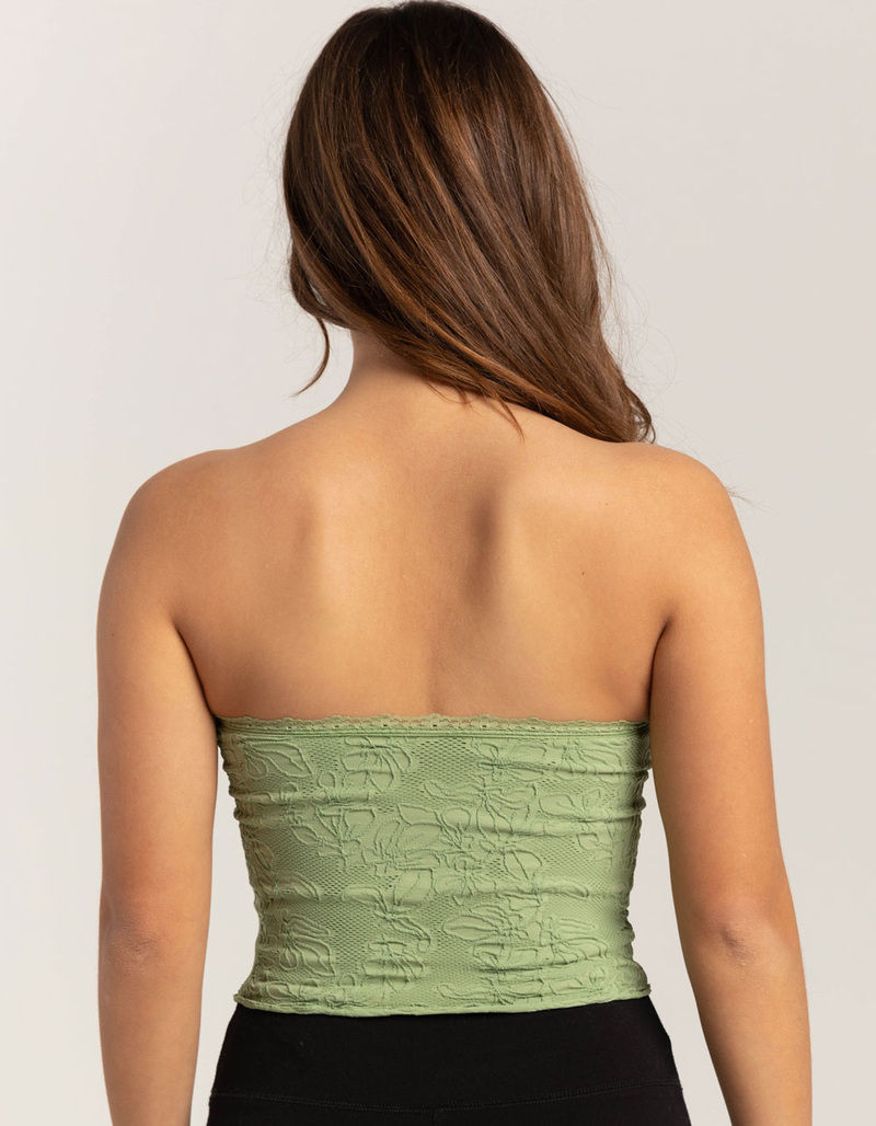 FULL TILT Seamless Lace Trim Textured Womens Tube Top image number 3
