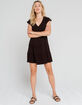 SKY AND SPARROW V Neck Babydoll Dress image number 4