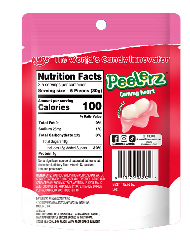 PEELERZ Hearts Peelable Gummy Candy image number 1