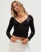BDG Urban Outfitters Je T'aime Womens Long Sleeve Crop Top image number 1