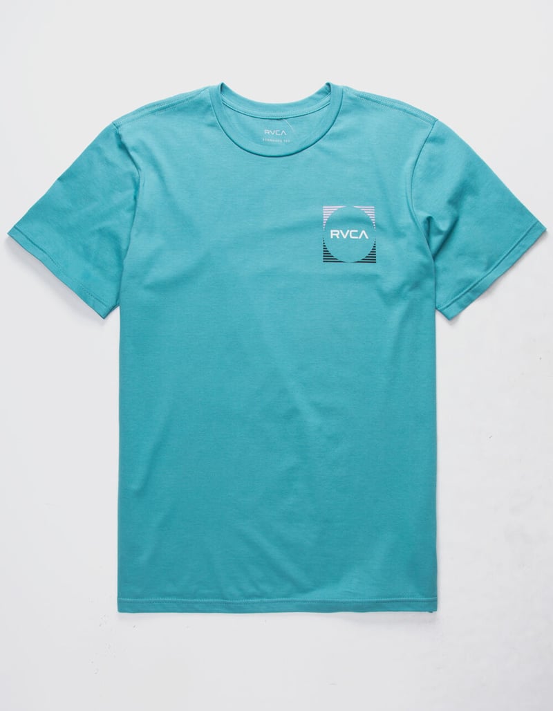 RVCA Motor Stripe Teal Blue Mens T-Shirt image number 1