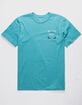 RVCA Motor Stripe Teal Blue Mens T-Shirt image number 2