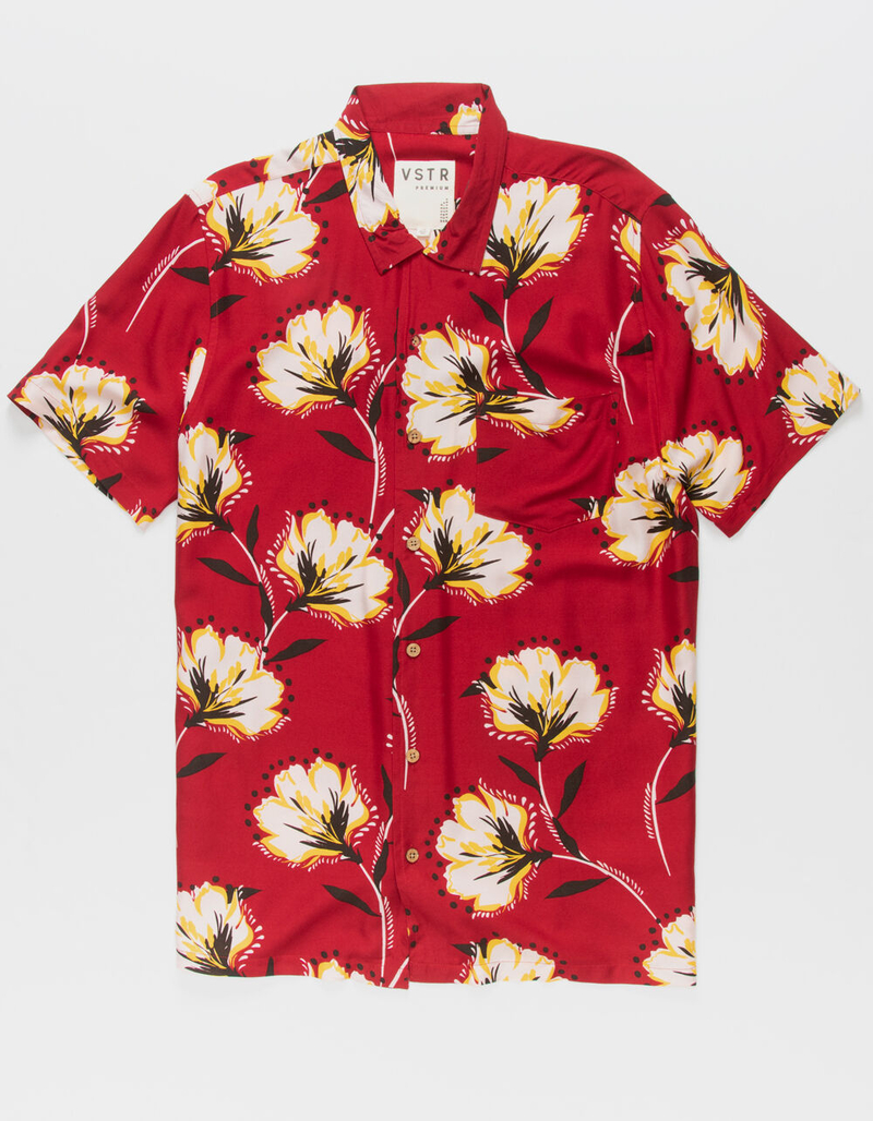 VSTR Zoom Floral Mens Button Up Shirt image number 0