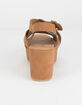 QUPID Strappy Camel Womens Wedge Sandals image number 4