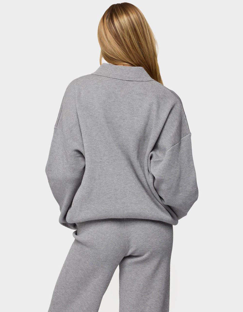 EDIKTED Lorie Oversized Knit Polo Sweater image number 2