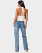 EDIKTED Boot Cut Washed Low Rise Jeans image number 3