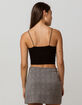 BOZZOLO Ribbed Elastic Spaghetti Strap Black Womens Crop Cami image number 3