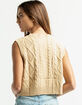 RSQ Slide Slit Womens Tan Cable Vest image number 3