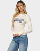 EDIKTED Cali Floral Ribbed Long Sleeve Tee image number 2
