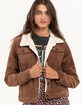 ASHLEY Womens Sherpa Lined Corduroy Trucker Jacket image number 1