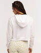 FULL TILT Essential Womens White Crop Zip Hoodie image number 3